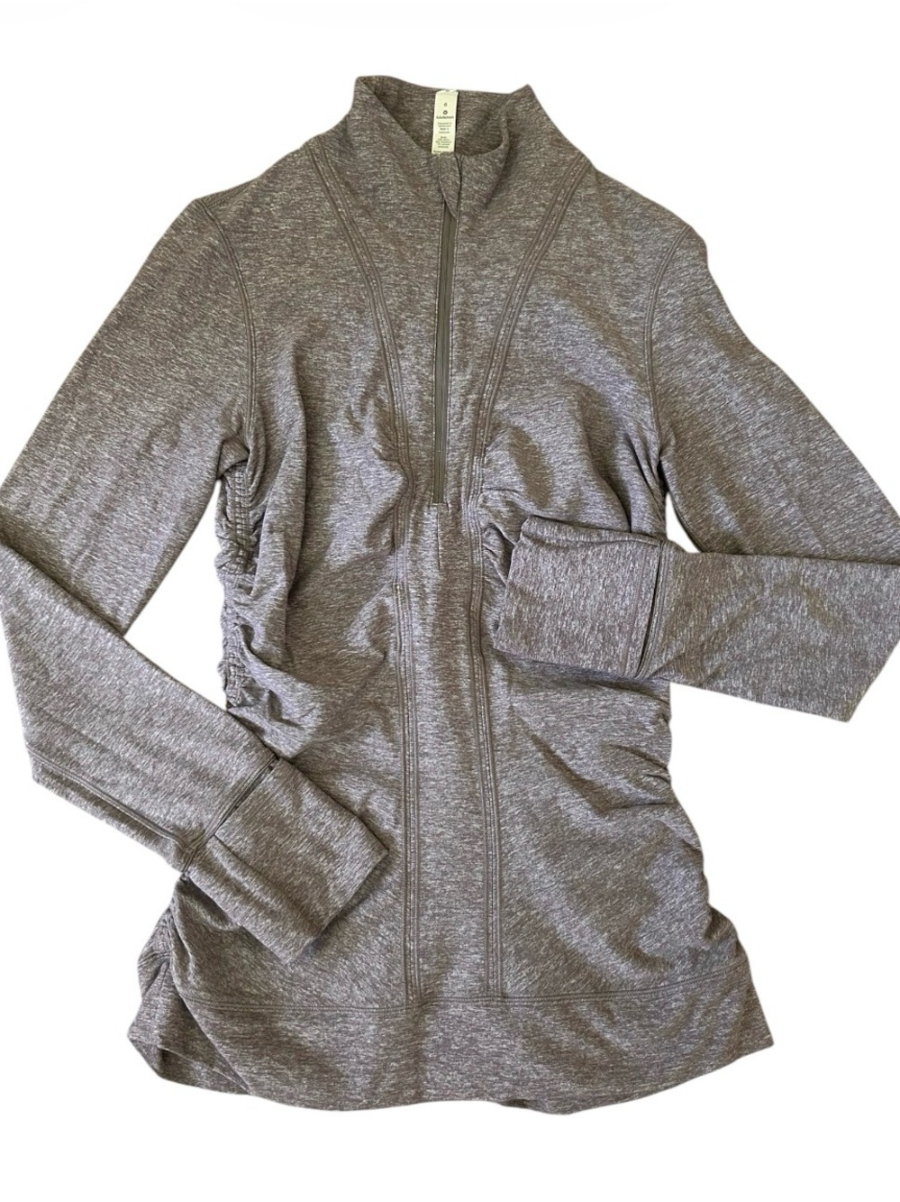 Lululemon Cypress Kiss 1/2 Zip Heathered Lunar Rock Womens 6 Long Sleeve